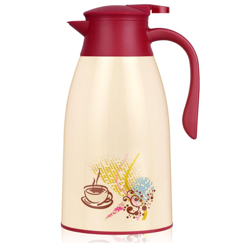 AceChef 40.5 Oz Thermal Coffee Carafe, Vacuum Insulated Glass Lined Coffee Thermos, 1.2Liter Tea Pot with Lid, Heat Retention for Coffee & Tea - Image 1